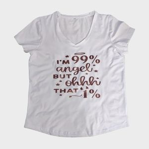Women's T Shirt Size 14 "99% Angel"